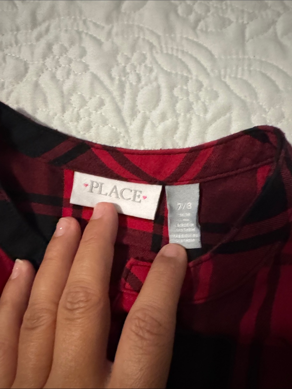 The Children's Place Red and Black Plaid Button-Up Dress with Tie Waist - Picture 2 of 4